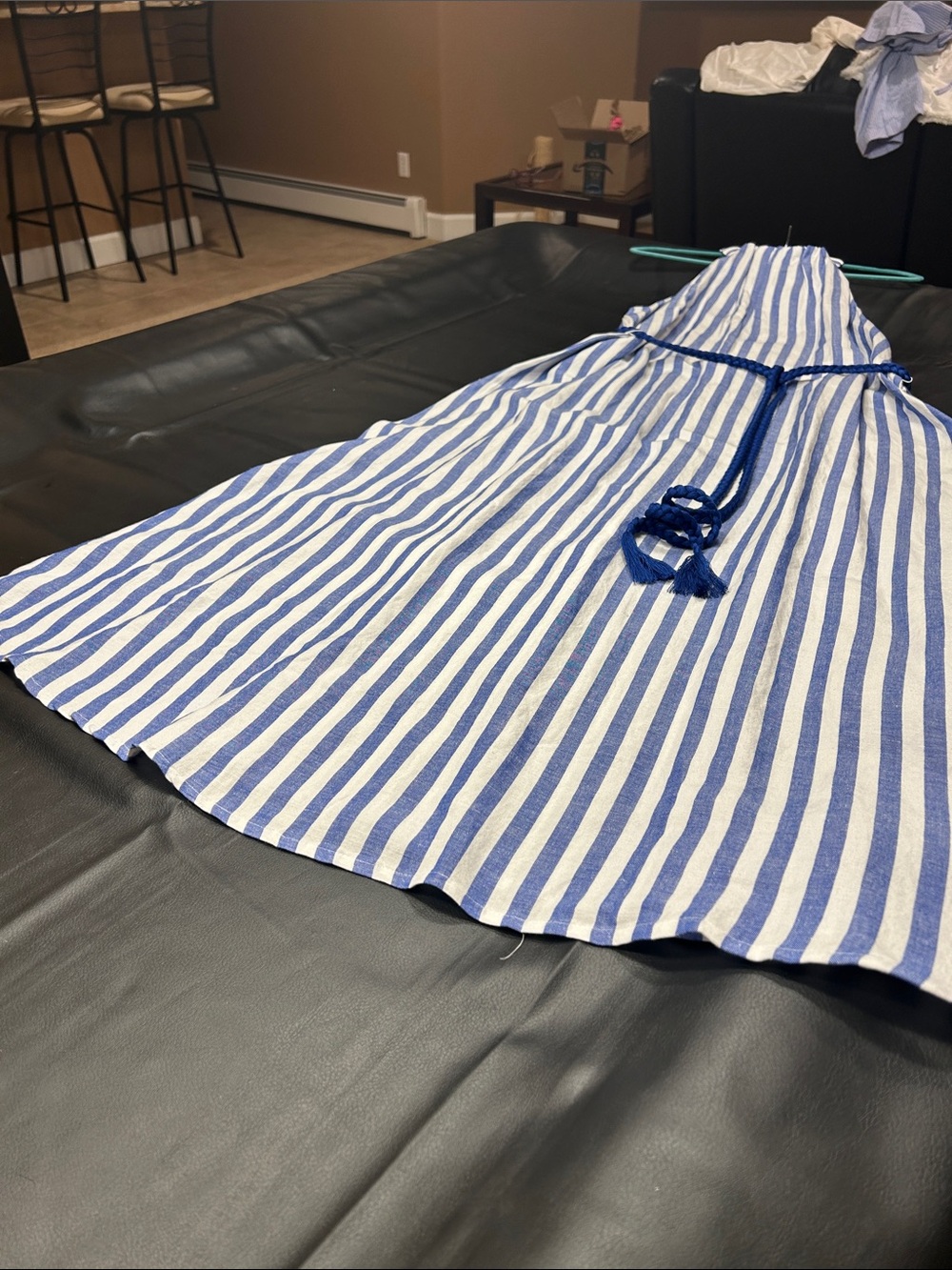 LOFT Blue and White Striped Maxi Dress - Picture 6 of 8